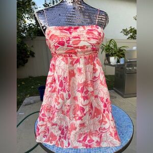 Express Pink and White Patterned Dress